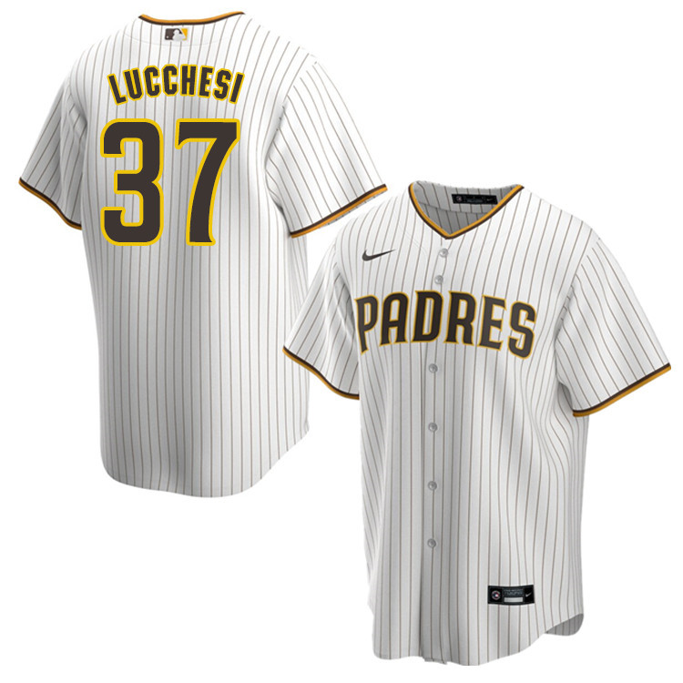 Nike Men #37 Joey Lucchesi San Diego Padres Baseball Jersey Sale-White